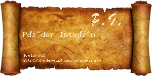 Póder István névjegykártya